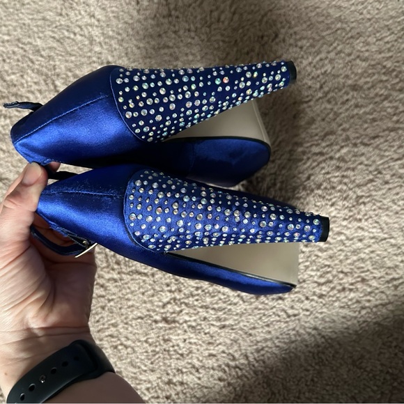 Madden Girl Shoes Nwot Madden Girl Blue Satin Rhinestone Platform